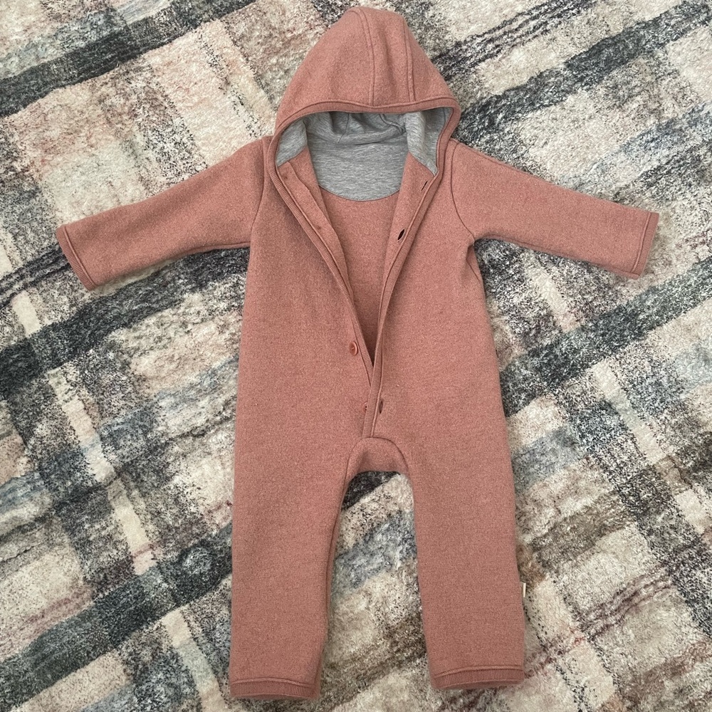 Disana Organic Boiled Wool Bunting Rose Color 74/80, 6-12 month